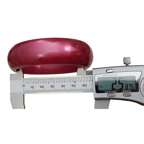 Pink Lucite Chunky Moonstone Bangle Bracelet - Picture 6 of 8